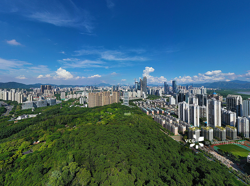 广东省深圳市福田区深圳国际园林花卉博览园航拍图片素材