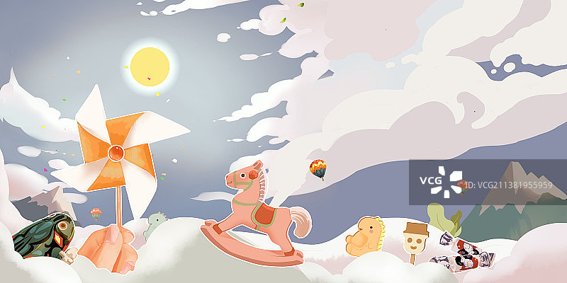 六一快乐回味童年无字模板图片素材