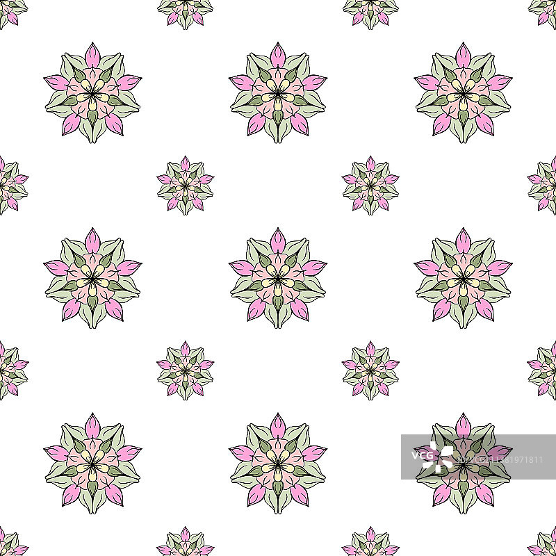 无缝扁平彩色面料重复图案图片素材