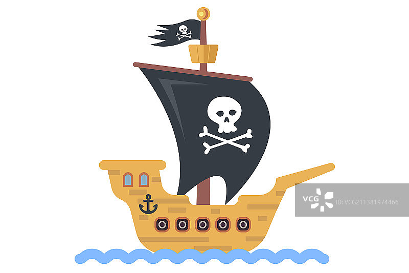 儿童自制玩具海盗船图片素材