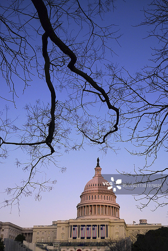 美国华盛顿特区国会大厦黎明图片素材