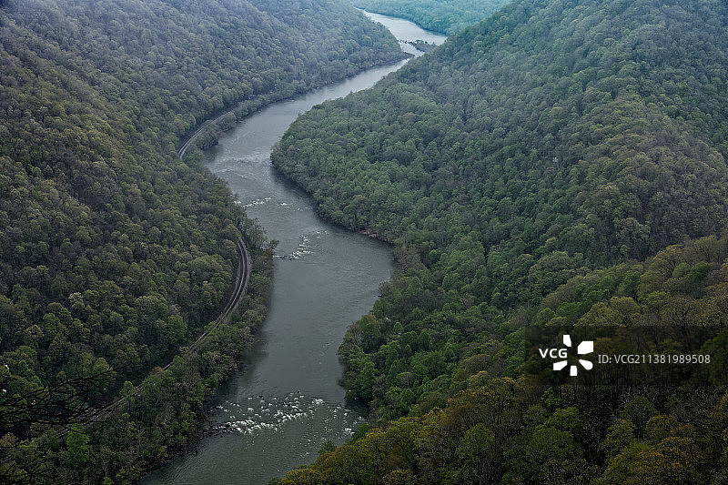 美国西弗吉尼亚州罗利县新河的永恒之美图片素材