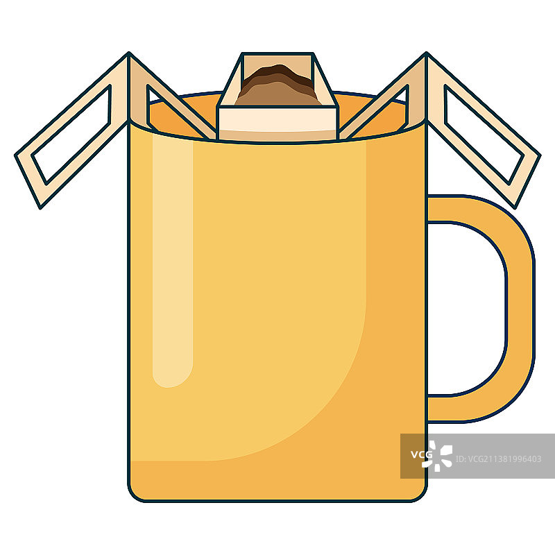 咖啡冲泡方法扁平图标图片素材