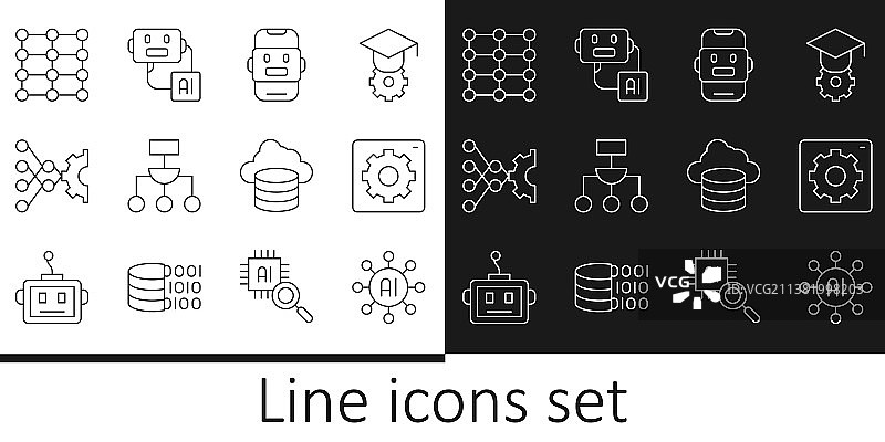 神经网络计算机应用程序接口线条组合图片素材