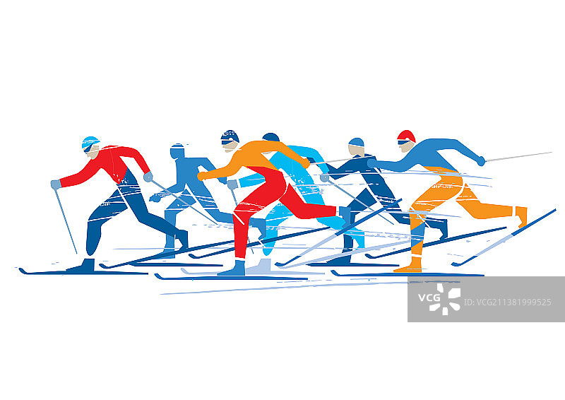 越野滑雪者图片素材