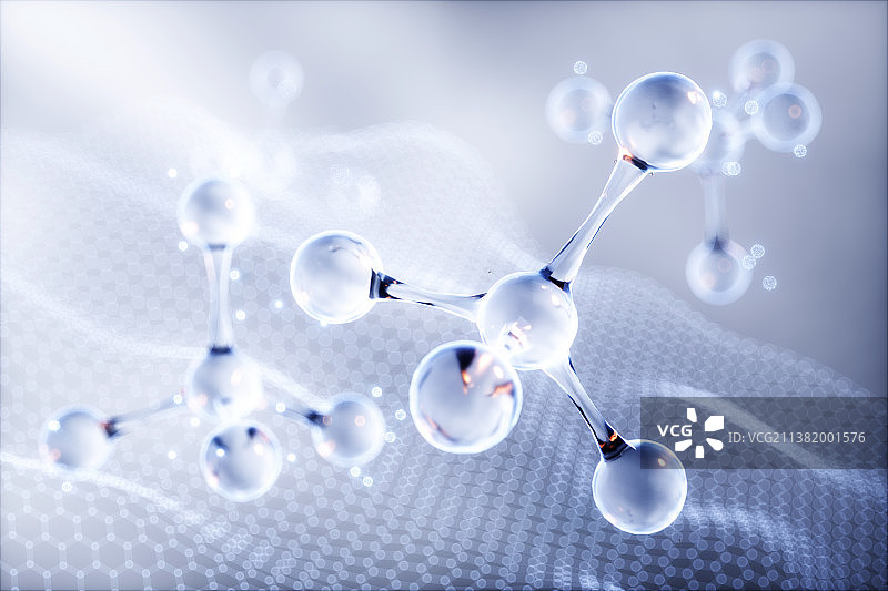 3D渲染的分子结构图片素材