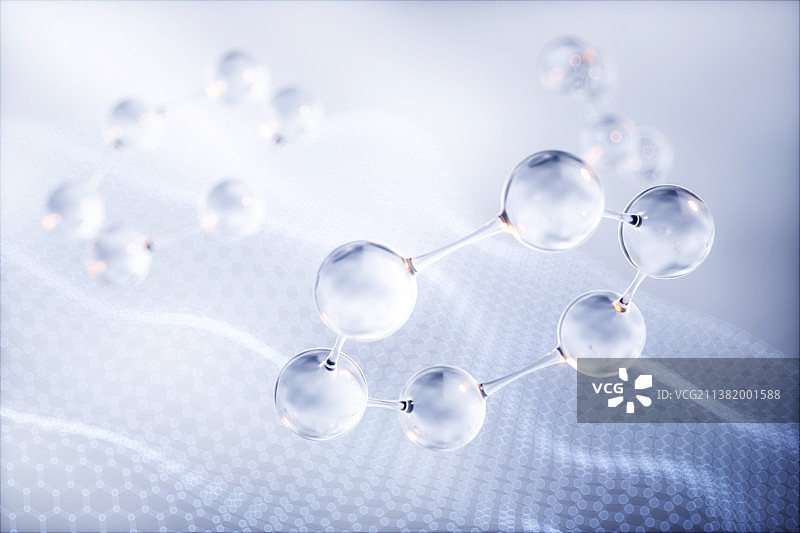 3D渲染的分子结构图片素材