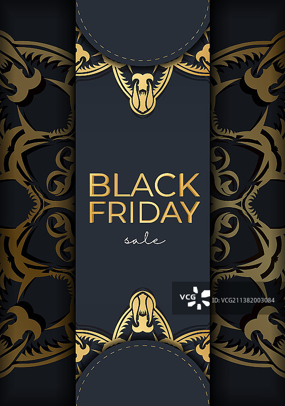 黑色星期五的节日海报（深蓝色背景）图片素材