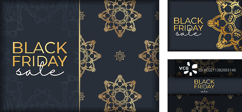 黑色星期五深蓝色节日促销海报图片素材