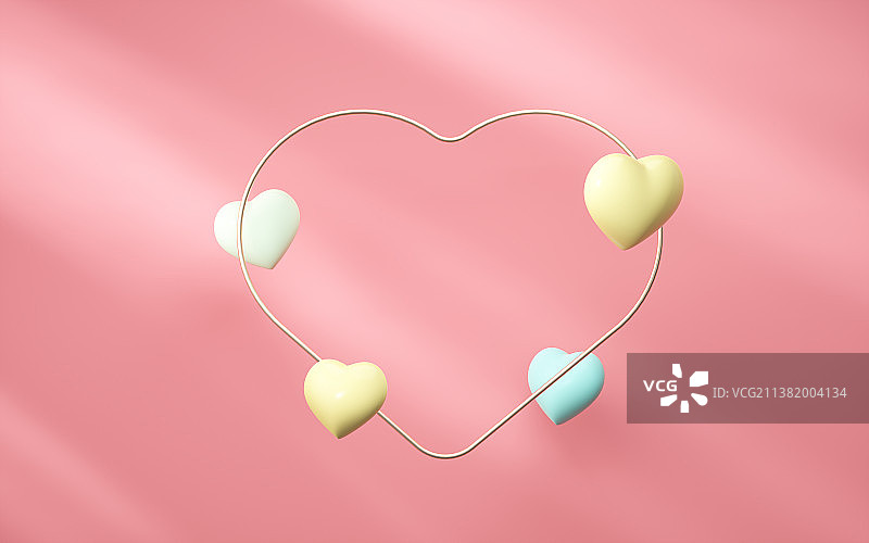 3D场景爱心礼物背景素材图片素材