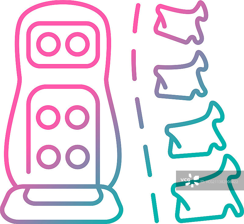 振动按摩垫渐变线性图标图片素材