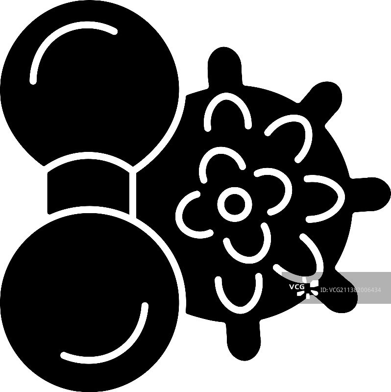 手动按摩球黑色字形图标图片素材