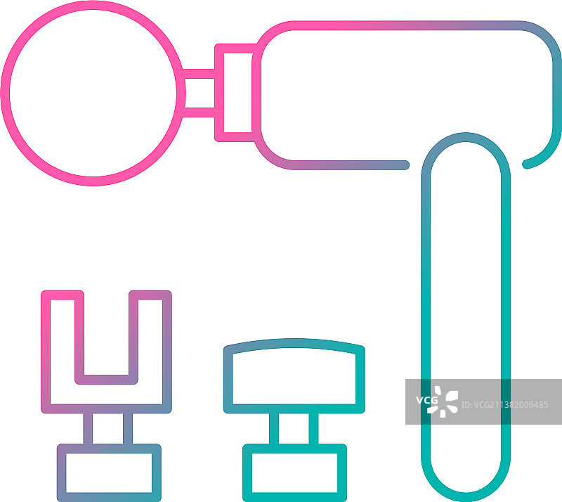 打击按摩工具渐变线性图标图片素材
