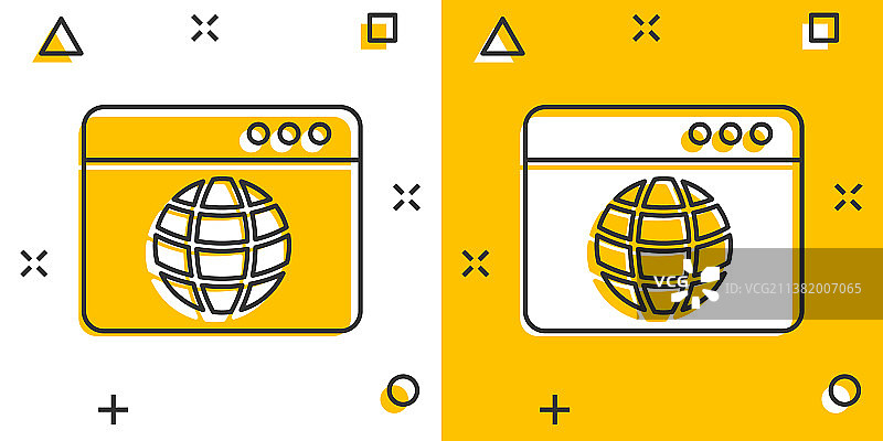 漫画风格的网站域名图标图片素材