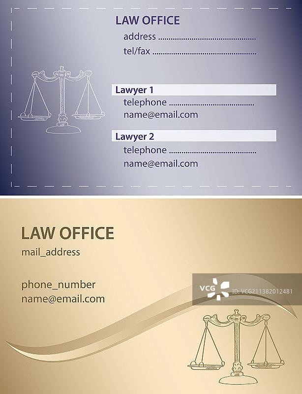 律师名片 - 紫色和金色图片素材