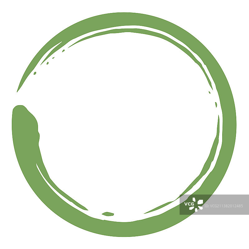 绿色禅宗圆相水墨设计图片素材
