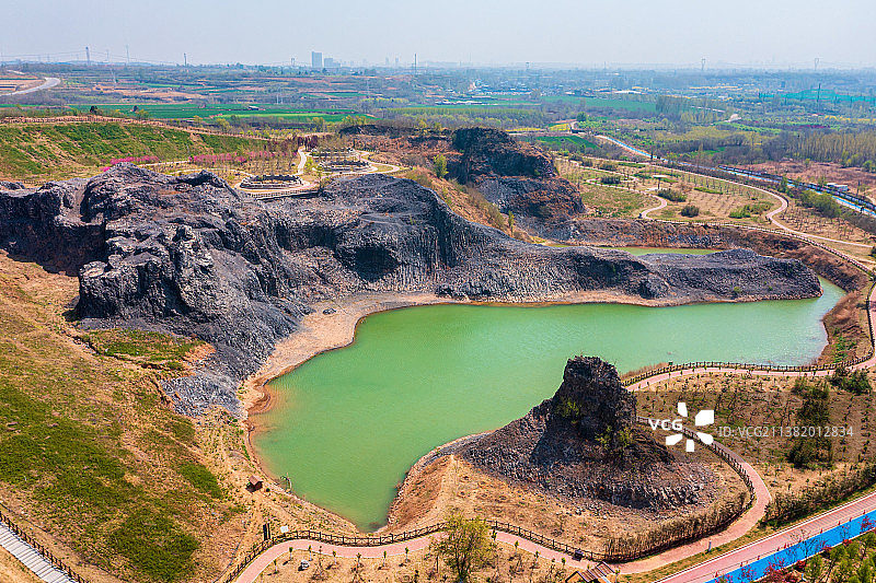 航拍鹤壁淇河黑山火山地质公园图片素材