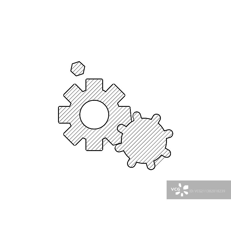 齿轮系统细线图标应用图片素材