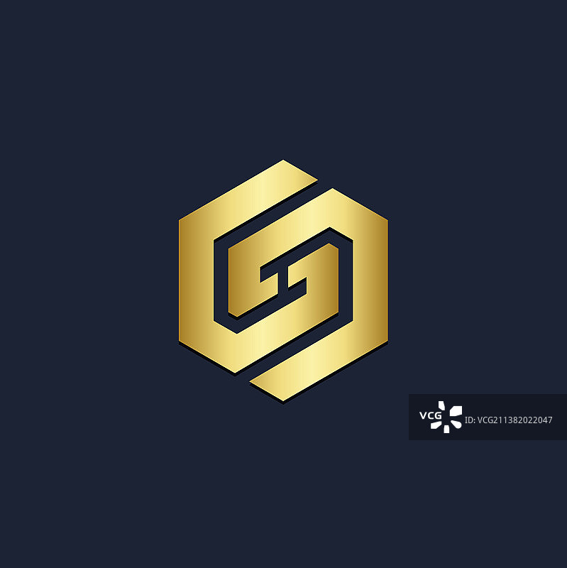 多边形圆形抽象几何金色标志图片素材