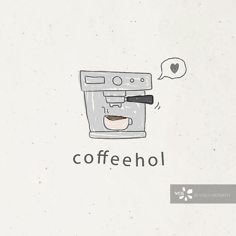 涂鸦风格咖啡机图片素材