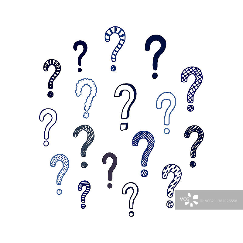 手绘问号合集图片素材