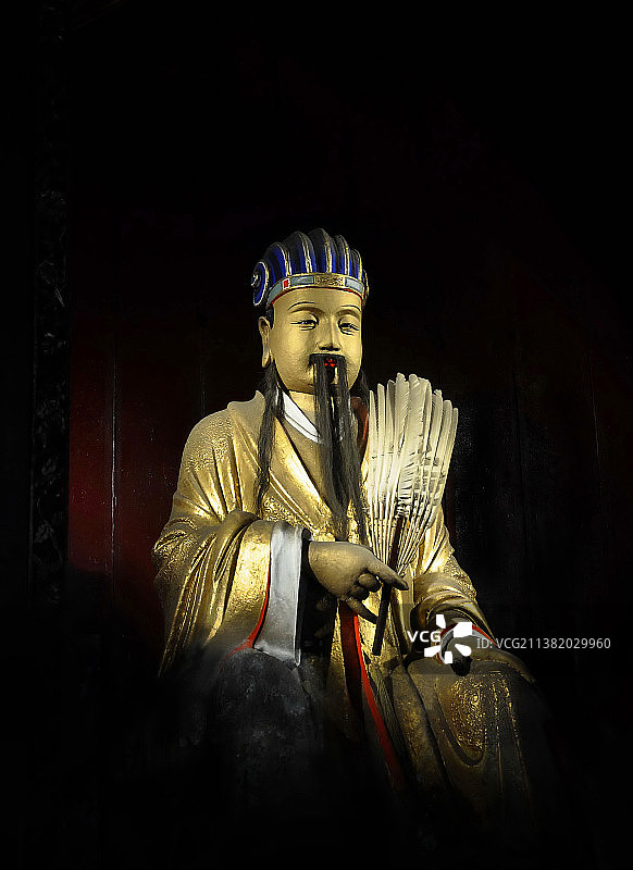 成都武侯祠诸葛亮塑像图片素材