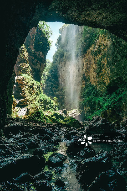 汉中宁强地洞河天坑图片素材