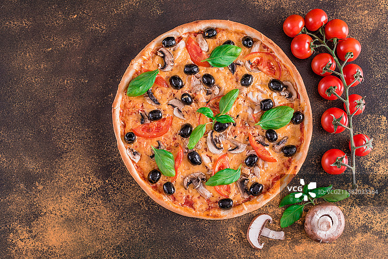 橄榄鸡肉美味披萨图片素材