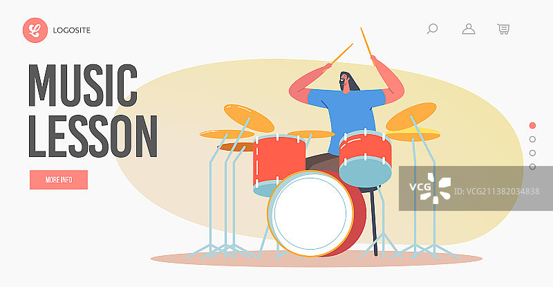 音乐课着陆页模板图片素材