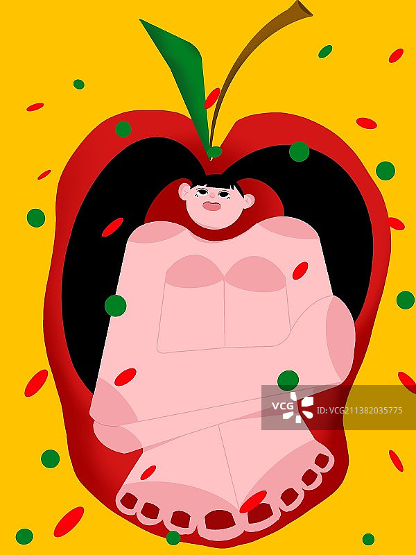 在苹果里图片素材