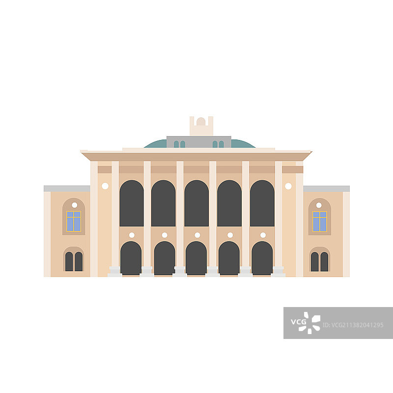 欧式彩色古老宫殿（奥地利风格）图片素材