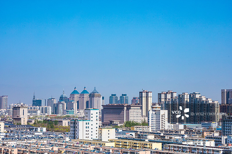 银川市兴庆区-承天寺塔俯瞰图片素材