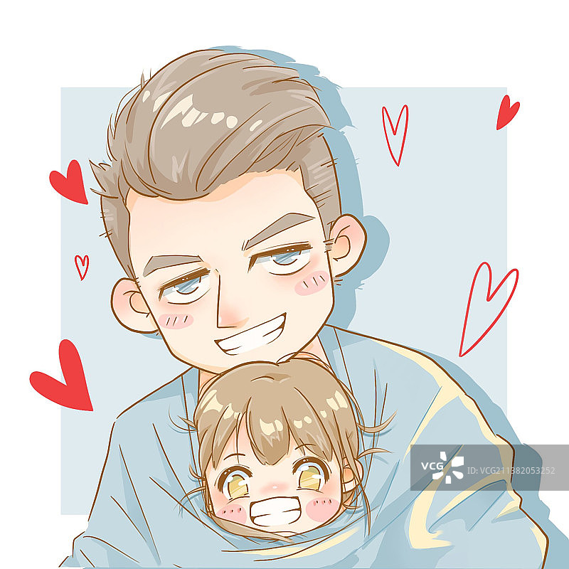 插画父亲节亲子图图片素材