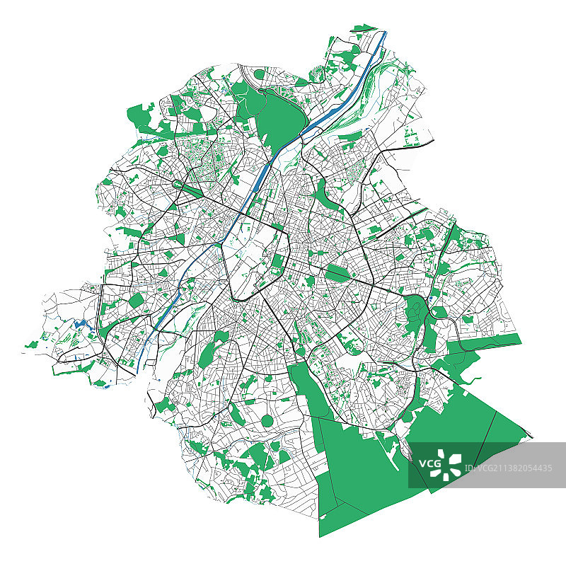 布鲁塞尔城市详细地图图片素材