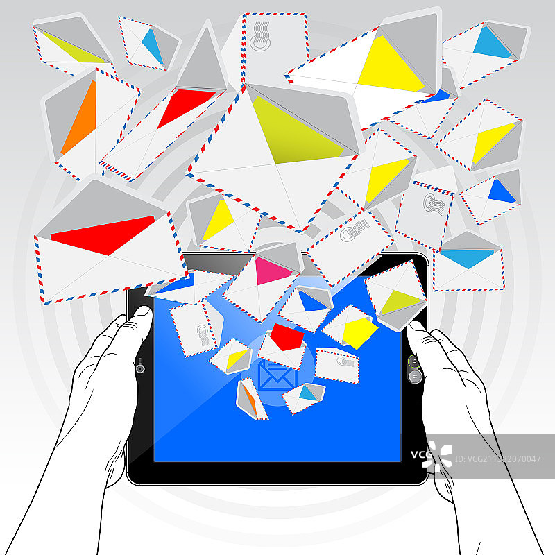 平板电脑5G流媒体电子邮件图片素材