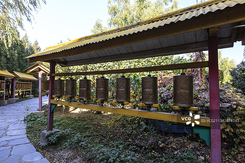 北京中华民族博物院（中华民族园）北园：珞巴族馆景区珞巴族民居图片素材