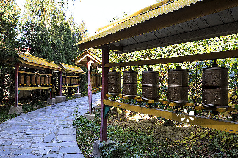 北京中华民族博物院（中华民族园）北园：珞巴族馆景区珞巴族民居图片素材