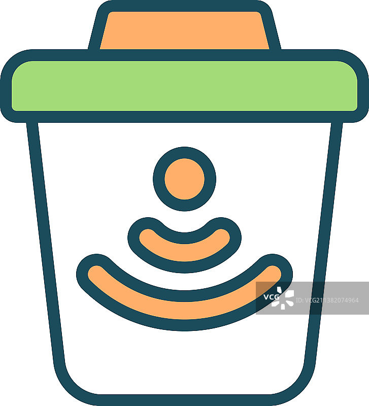 智能垃圾桶RGB颜色图标图片素材