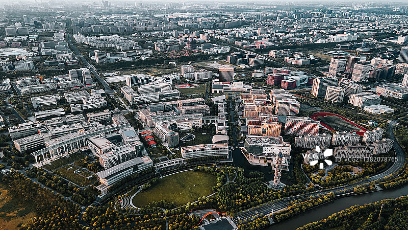 航拍下的张江科学城白天图片素材