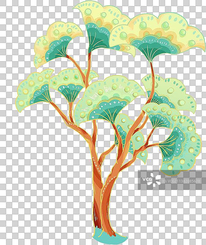 国潮国风松树插画元素图片素材