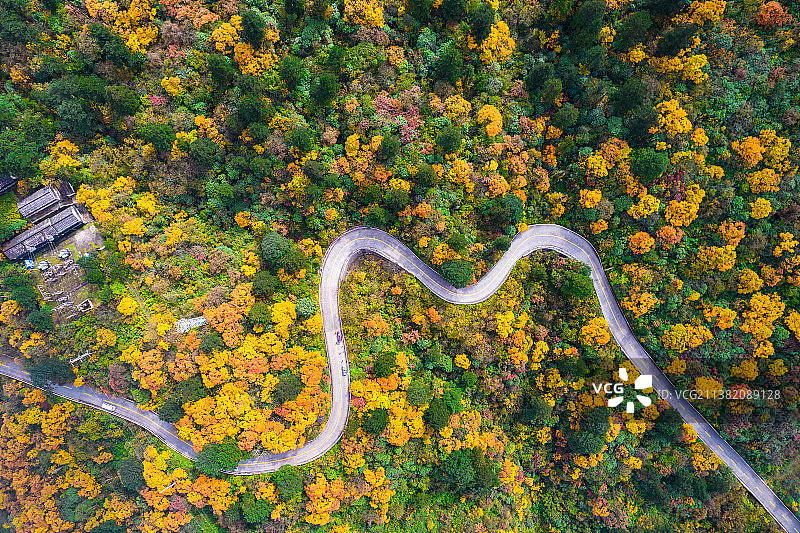 秋染峨眉山雷洞坪图片素材