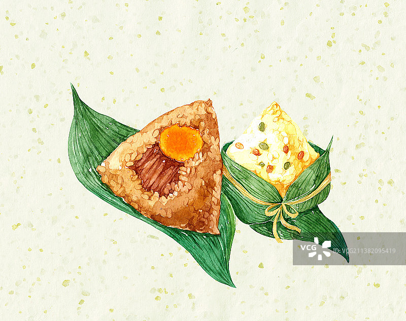 手绘水彩端午节粽子图片素材