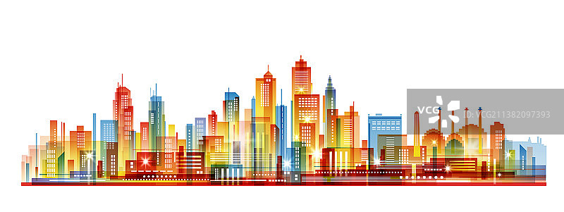 具有摩天大楼建筑的城市背景图片素材