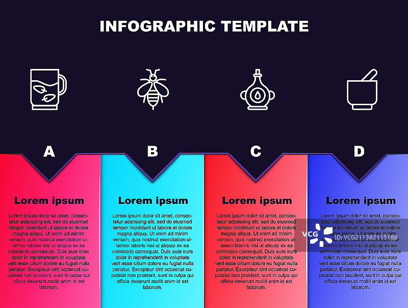 茶杯茶叶精油瓶线条组合图片素材