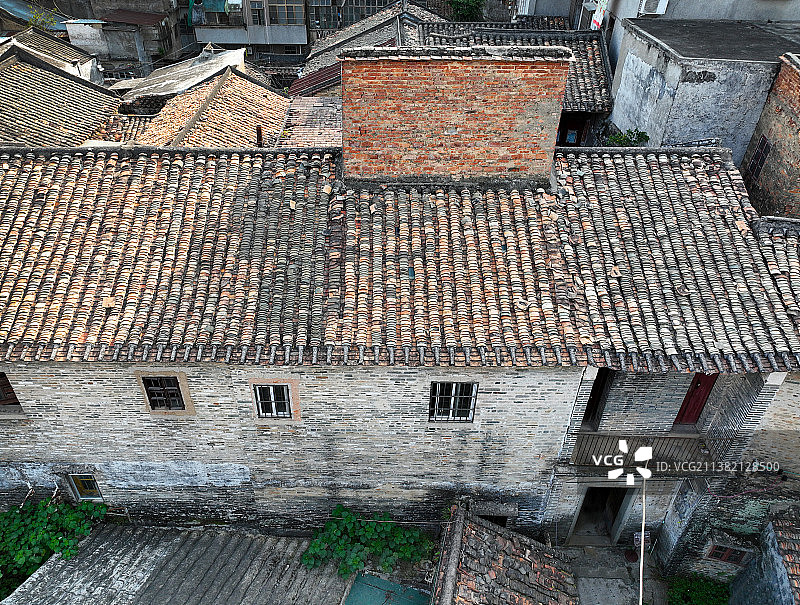广东省惠州市惠城区金带街梅花馆航拍图片素材