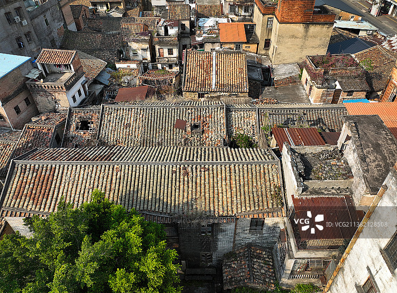 广东省惠州市惠城区金带街陈宅陈氏祖居航拍图片素材