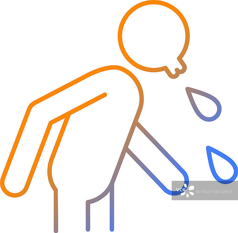 吐痰渐变线性图标图片素材