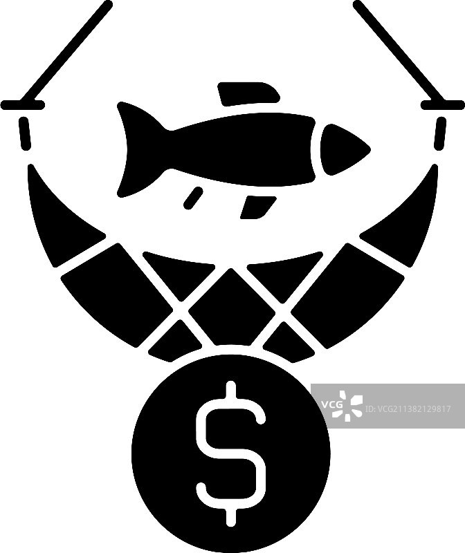 商业捕鱼黑色图标图片素材