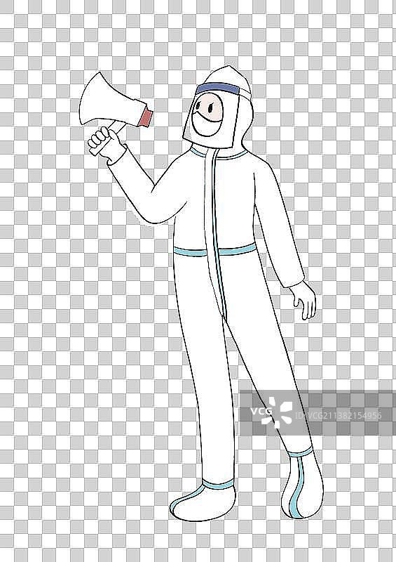 白衣天使拿扩音器图片素材