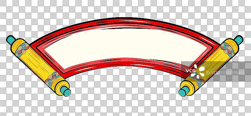 国潮卷轴矢量插画素材图片素材